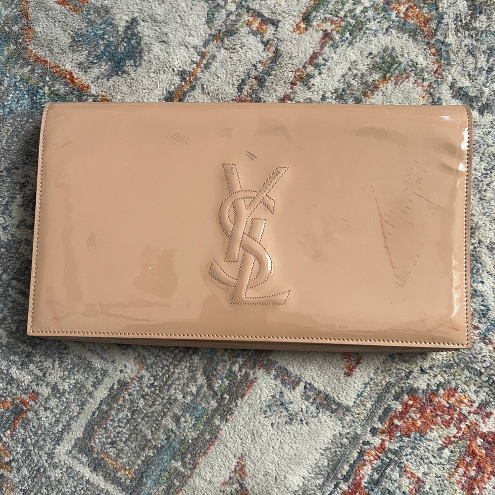 YSL Nude Patent Clutch - Authentic